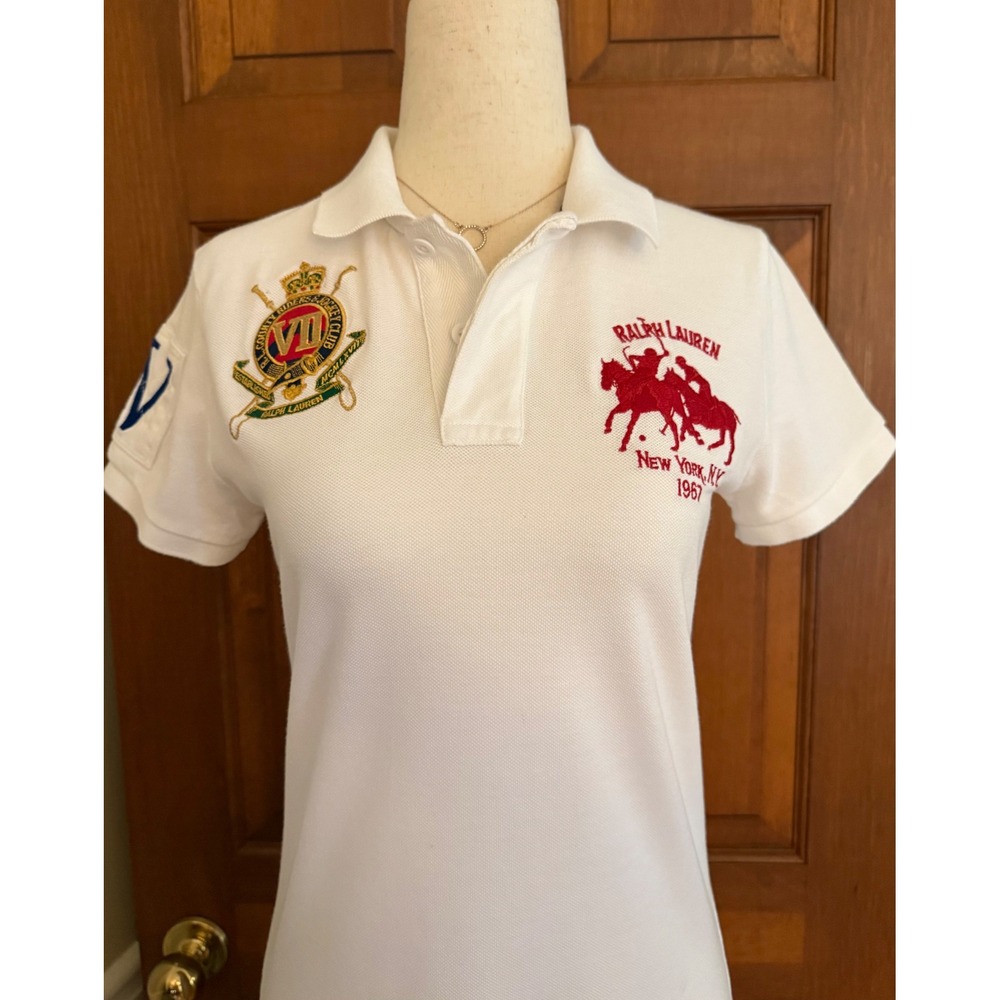 Ralph Lauren Sport Embroidered Shirt Dress Womens Size M White Tennis Resortwear